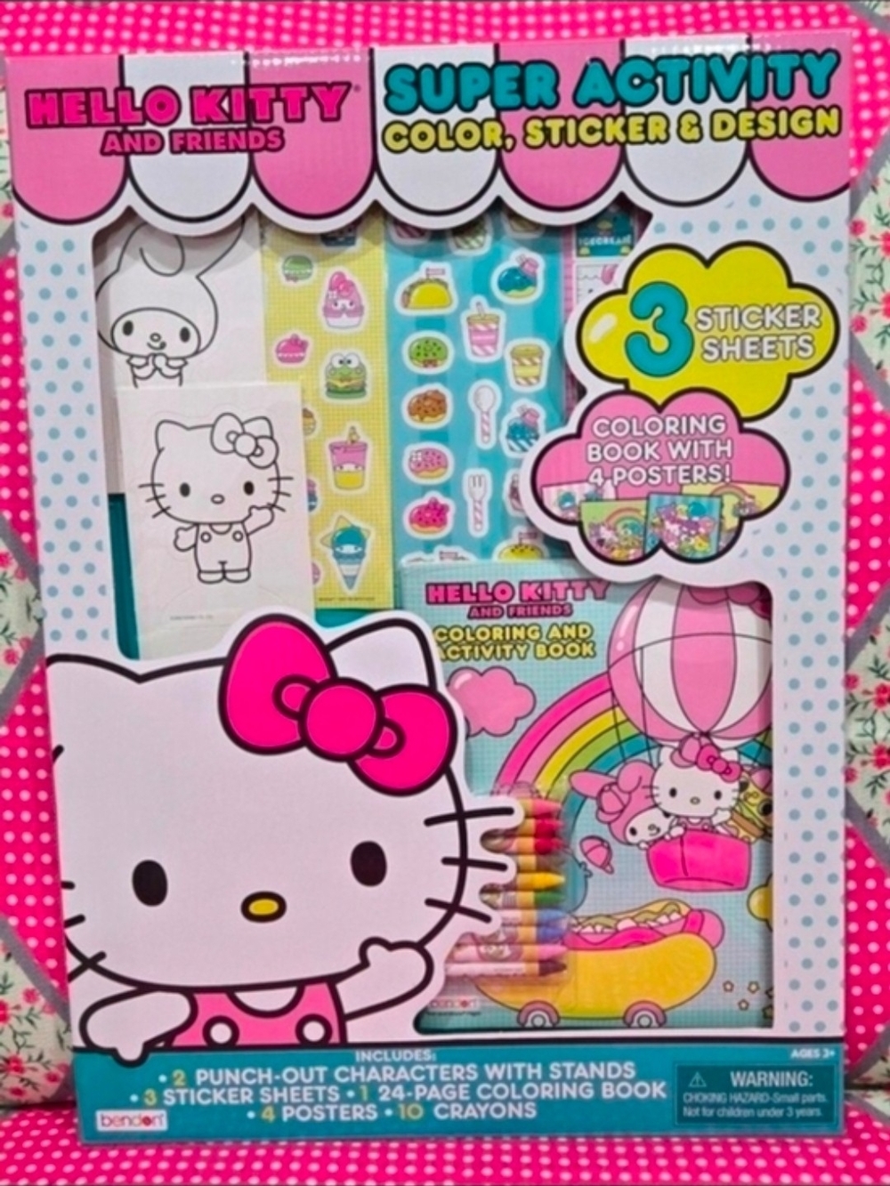 Hello Kitty New Super Activity Coloring & Sticker Set - Pink NEW